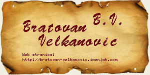Bratovan Velkanović vizit kartica